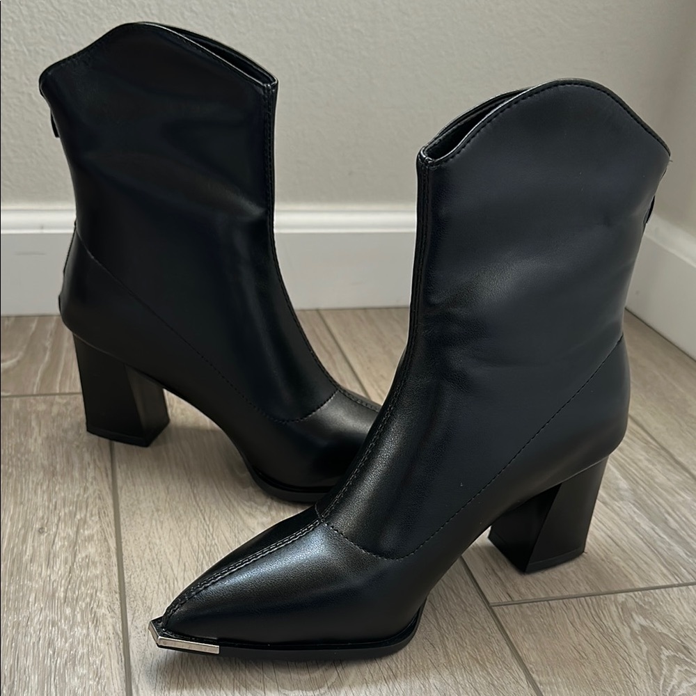 Elegant Black Leather Ankle Boots